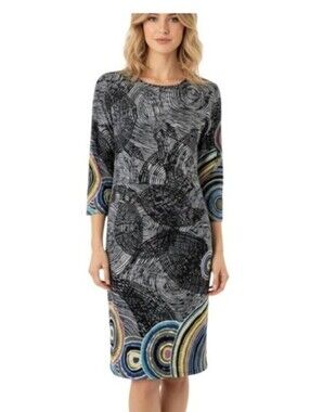 BELLA Long Sleeve V Neck Mid Length Dress Size XXL